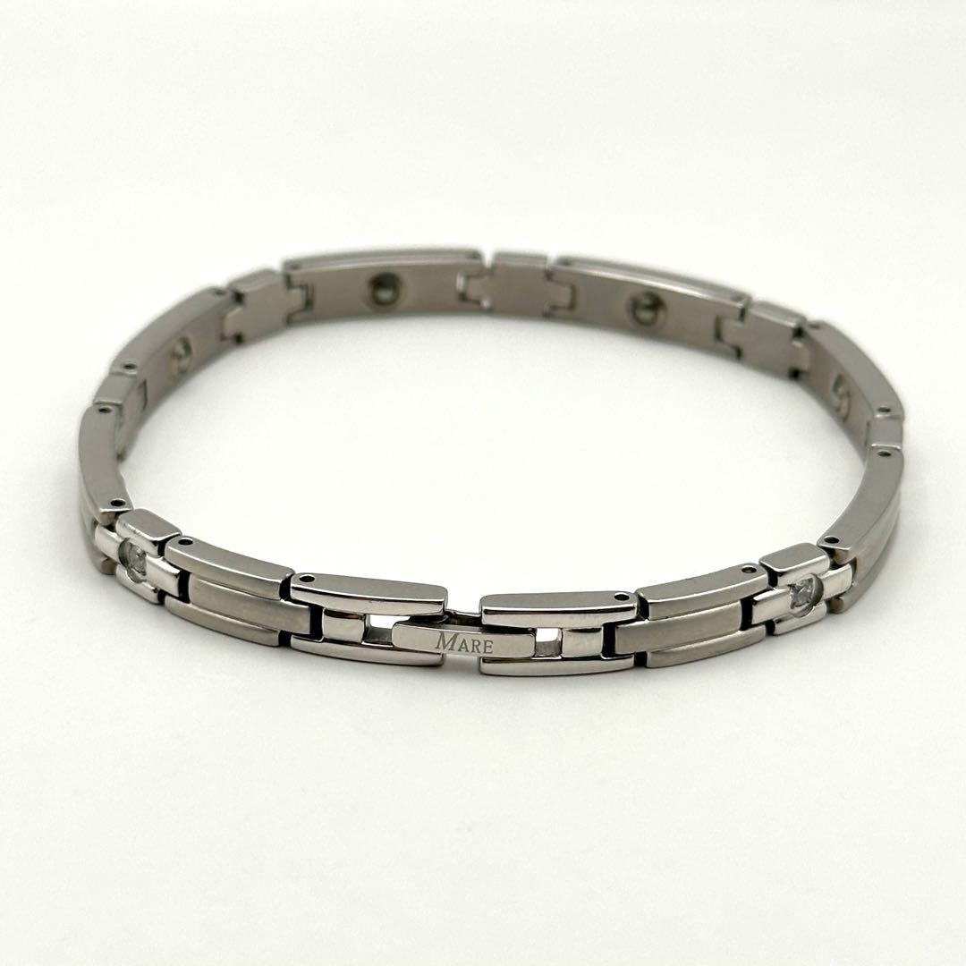 MARE マーレ 健康ブレスレット 純チタン ゲルマニウム ジルコニア シルバー MARE マーレ 健康ブレスレット 純チタン ゲルマニウム ジルコニア