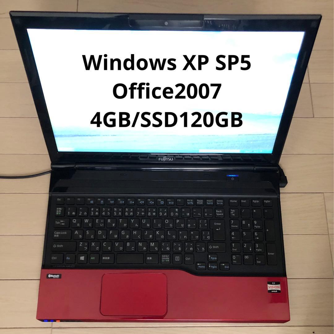 Windows XP SP5改 4GB SSD120GB Office2007