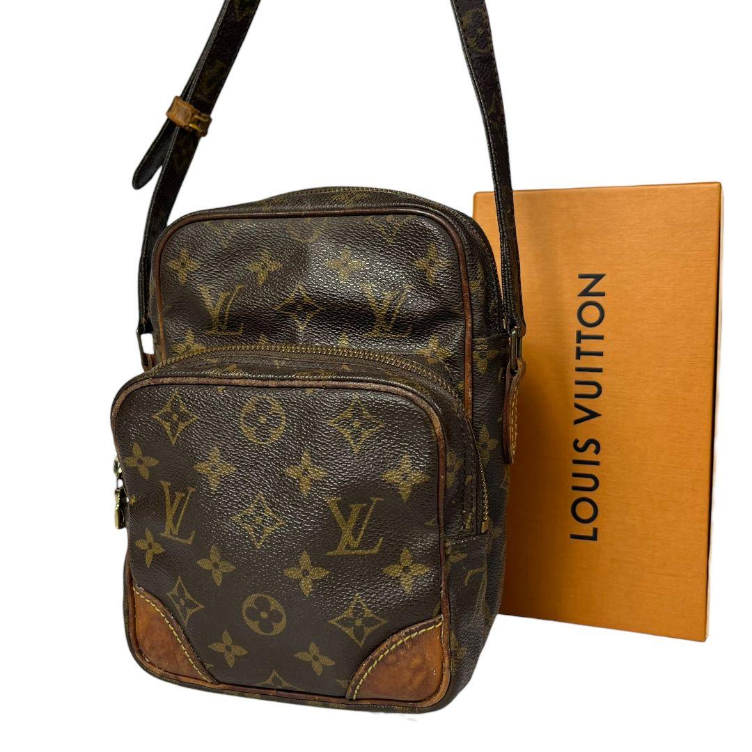 鑑定済】ルイヴィトン モノグラム アマゾン ショルダーバッグ 茶