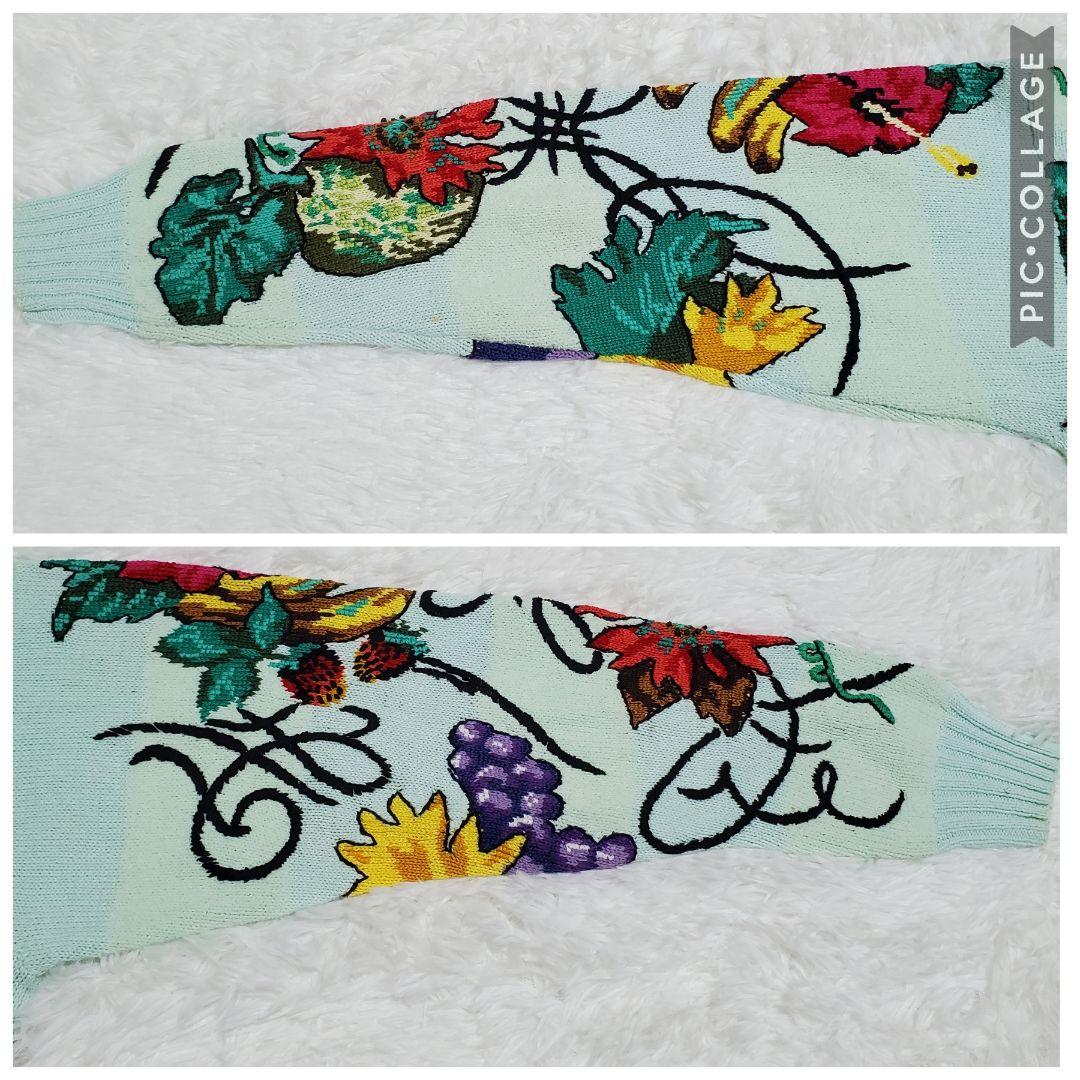 希少✨ficce フィッチェ ハンドニット セーター 花柄 果物 野菜 柄