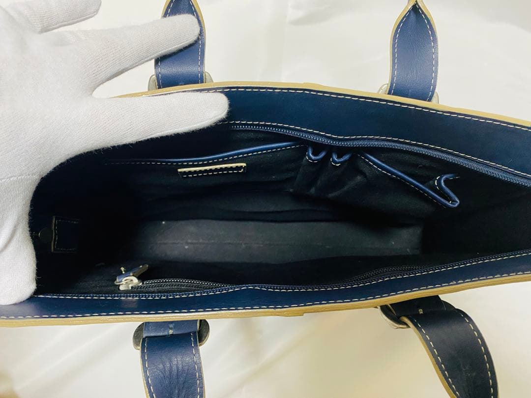 ヒ*ロ様 TRION トライオン A4対応 ビジネストート ネイビー レザートー