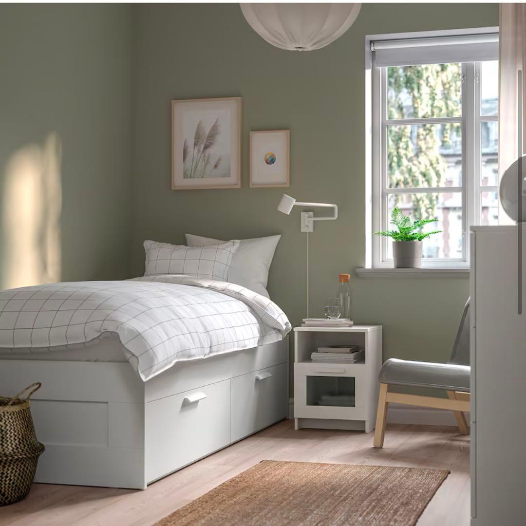 値下げしました！】IKEA ブリムネス ダブルベッド - メルカリ