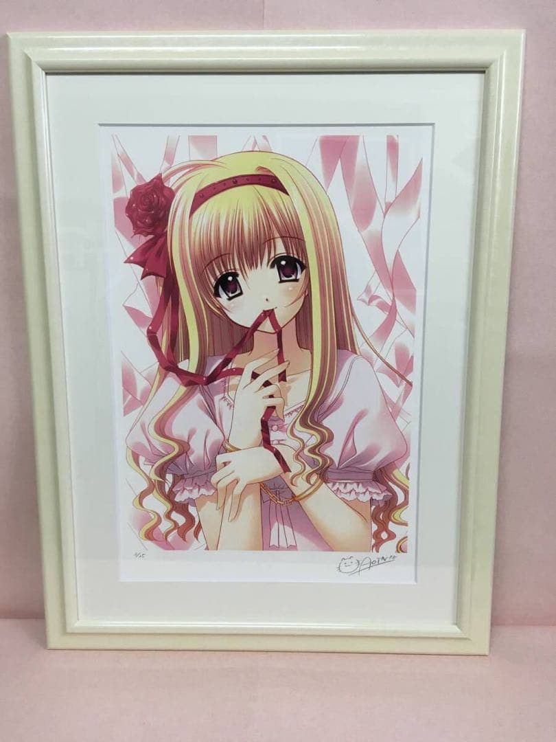 版画直筆サイン西又葵ミクスドメディアアールビバン 複製原画芙蓉楓原画