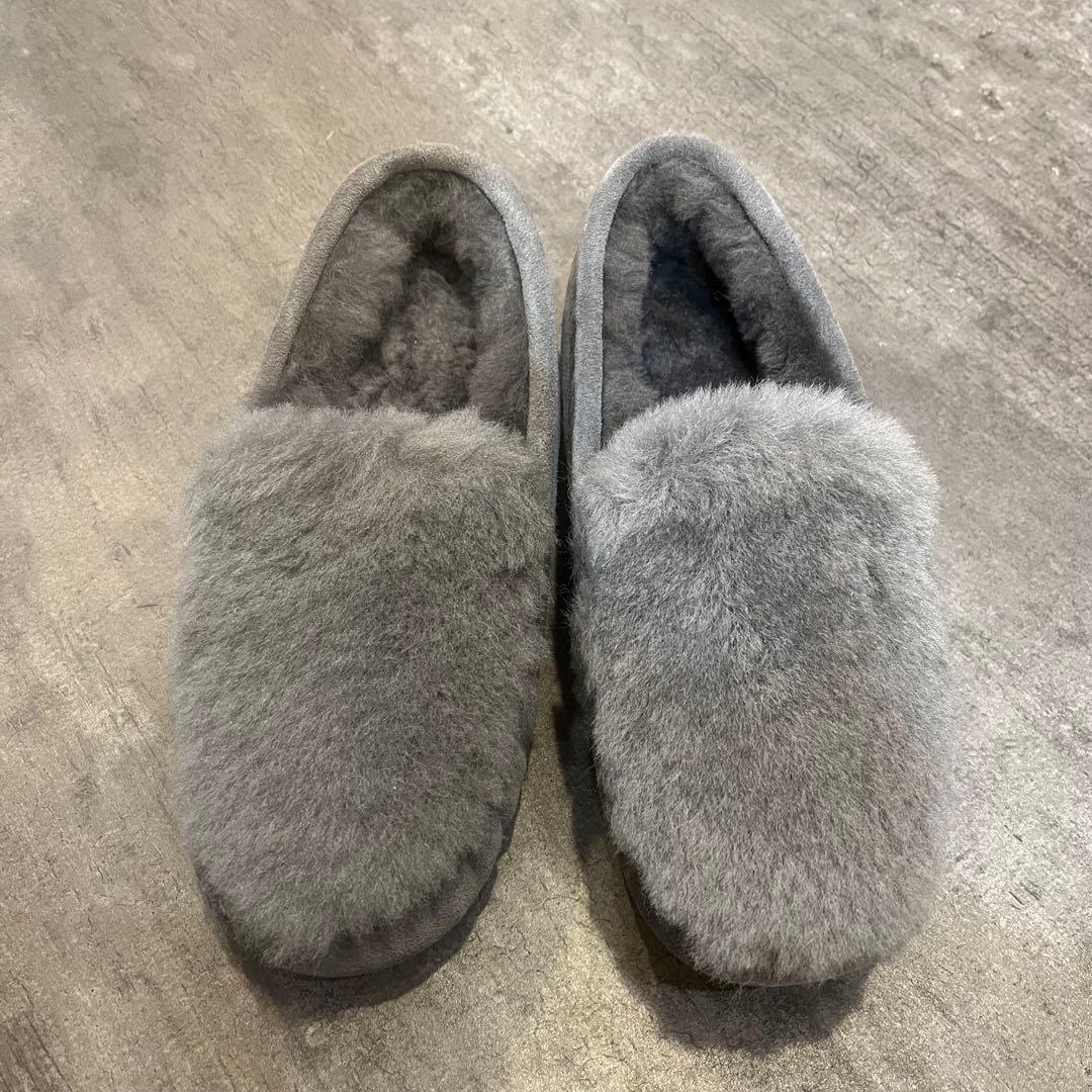 グレー スエード シープスキン モカシン 39 日本サイズ24.5センチ 新品 emu エミュ モカシン ケアンズ レディース シープスキン Cairns W11439