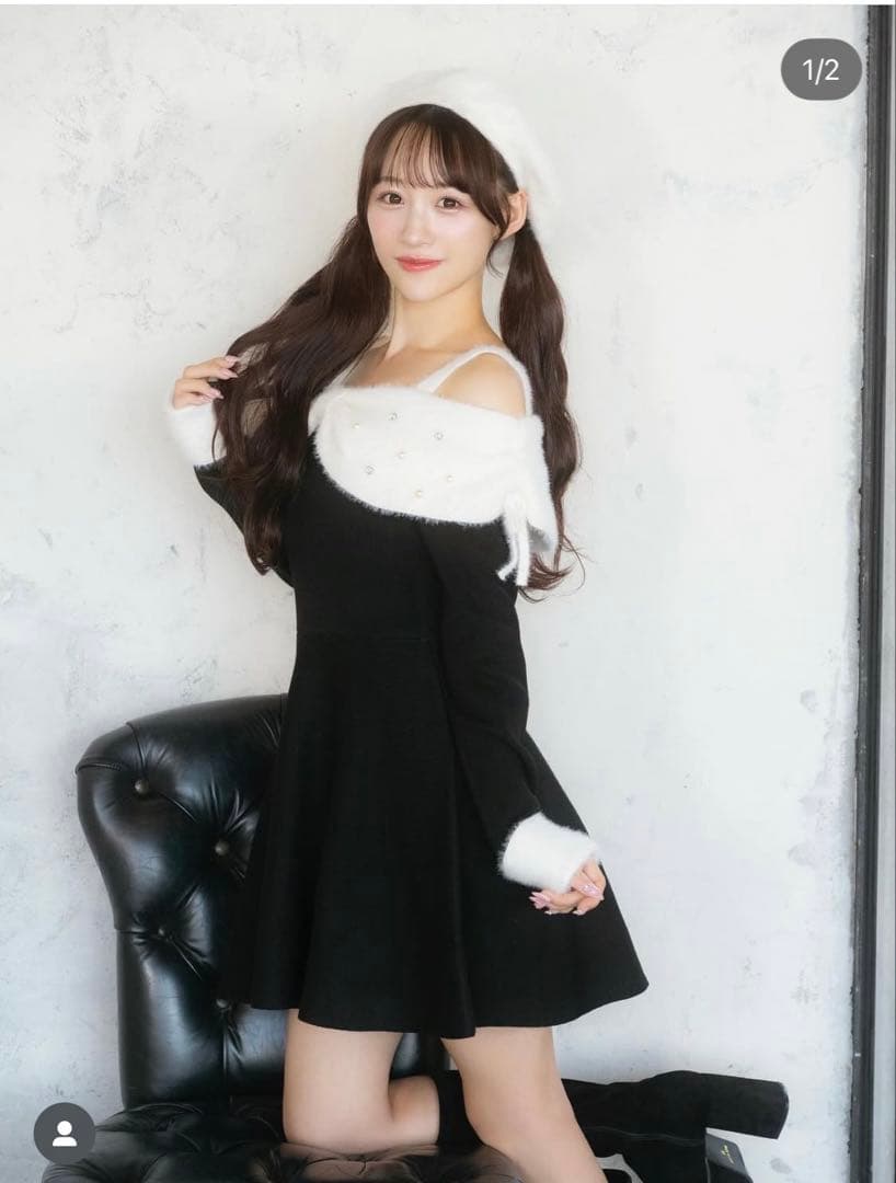 evelyn リボンオフショルミニワンピース　ブラック リボンオフショルミニワンピース｜evelyn（エブリン）公式通販サイト