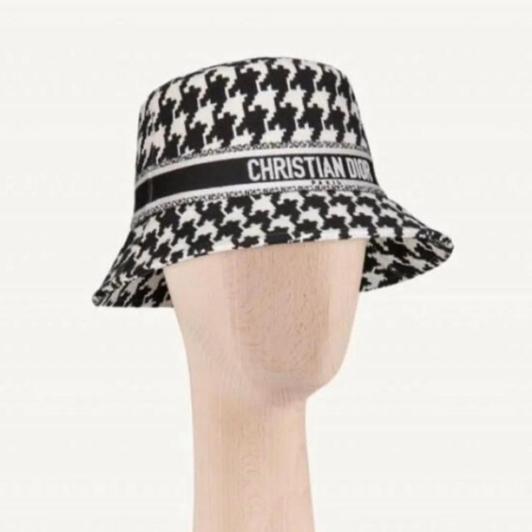 Christian Dior】 ディオール 千鳥格子柄バケットハット - メルカリ