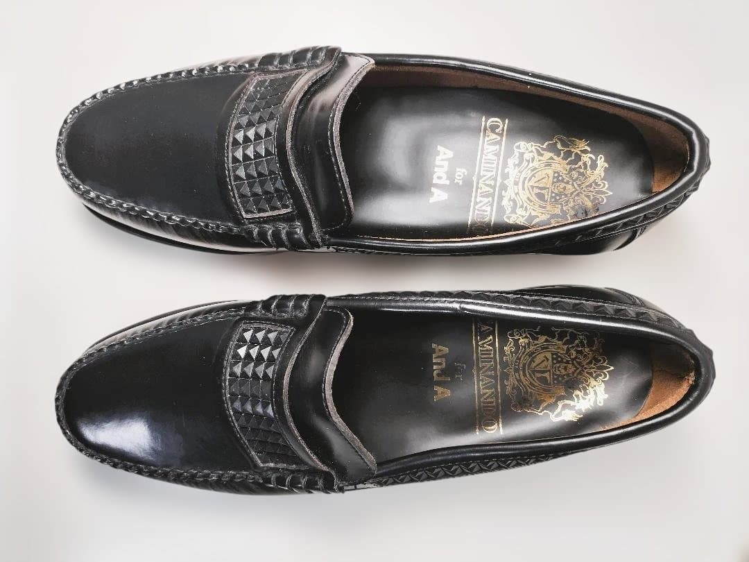 And A カミナンド ラバースタッズ ローファーブラック26cm - メルカリ