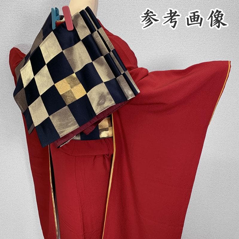 601z10〇高身長な方にも きものやまと 色無地振袖 赤〇美