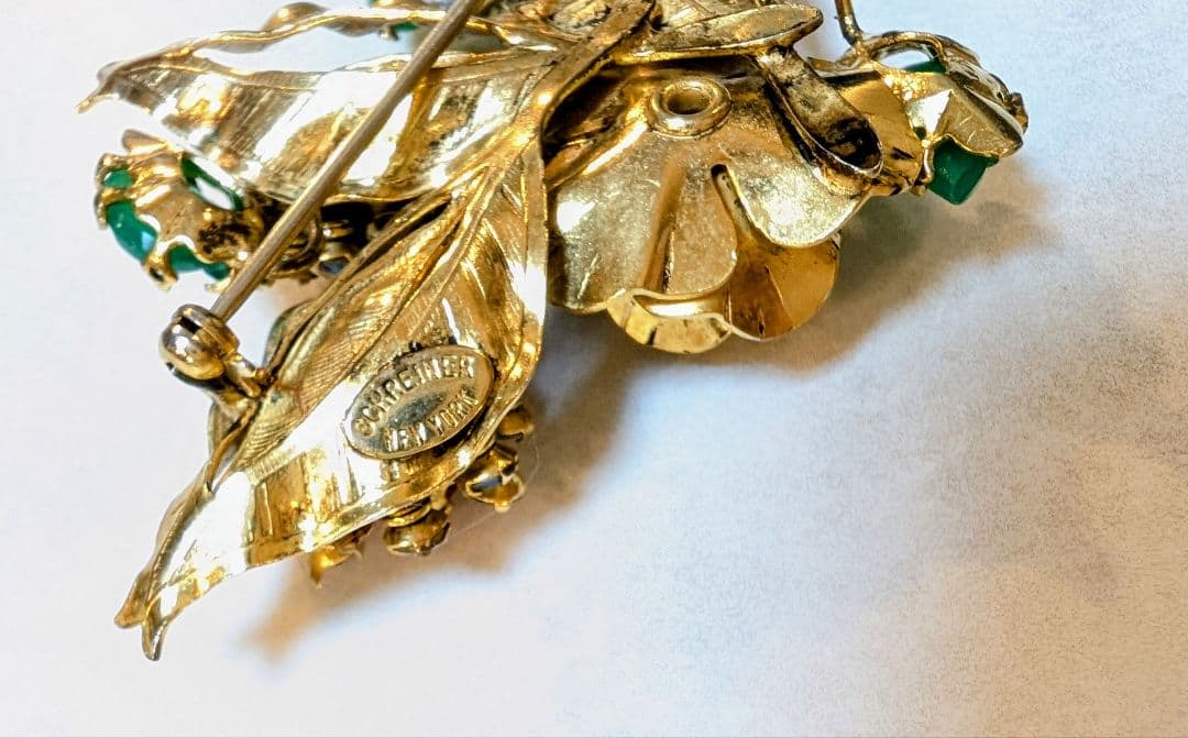 No.0334 シュライナー ピンク＆アクアブルー ブローチ