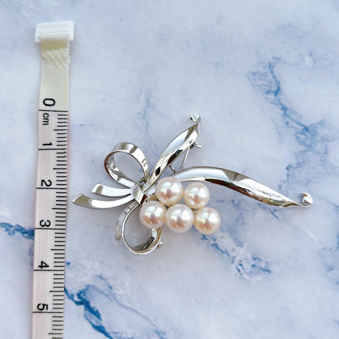 美品 MIKIMOTO あこやパール ブローチ コサージュ リボン 愛子様