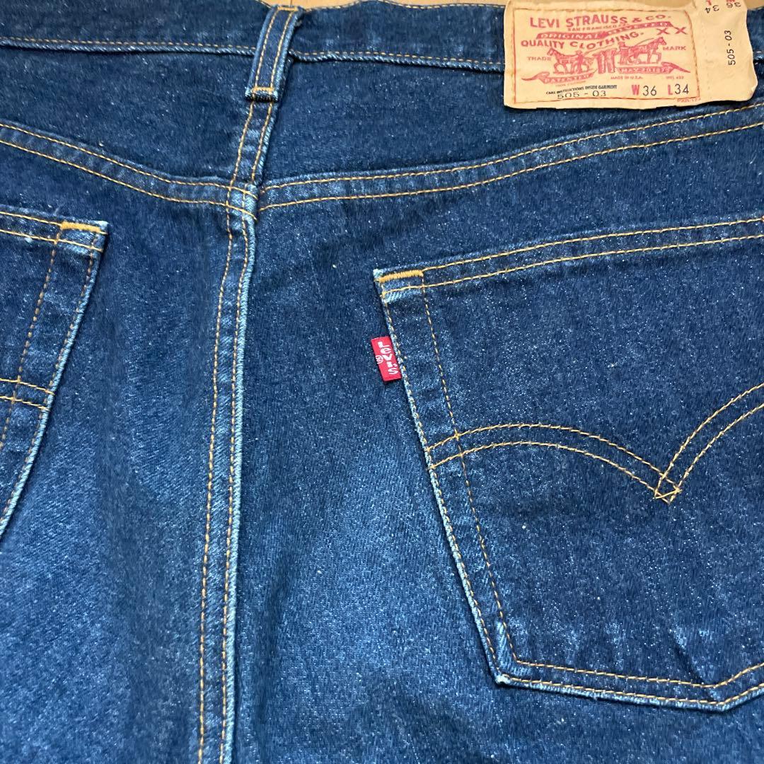 濃紺】00s Levi's 505 USA製 ボタン裏532