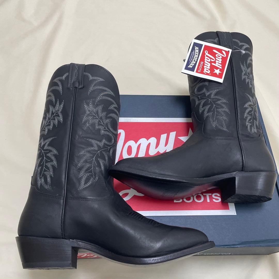 未使用】 トニーラマ ウエスタンブーツ 刺繍 黒 27cm - メルカリ