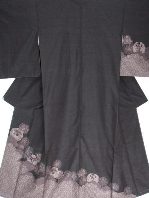 新古品！小田急百貨店誂製＊生紬＊モダン吉祥文様＊黒＊訪問着