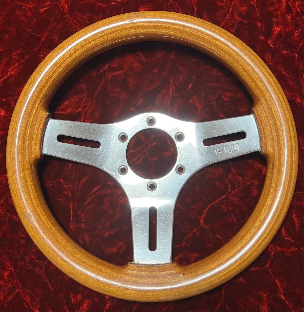 B.R.T 当時物 旧車 28パイ O.B.A ウッド ステアリング 71 マー - メルカリ