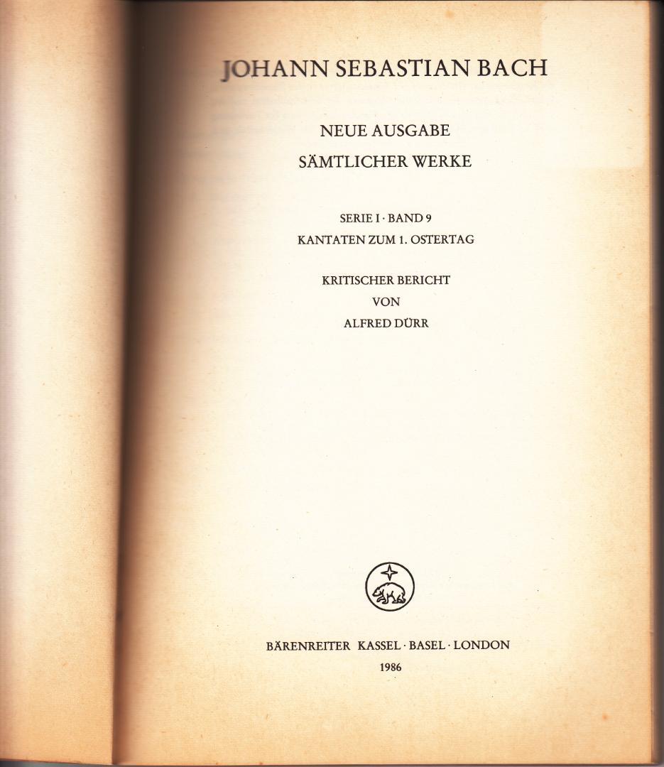 洋書独文 新バッハ全集 批判校訂報告書I/9:復活節第1日曜日のための