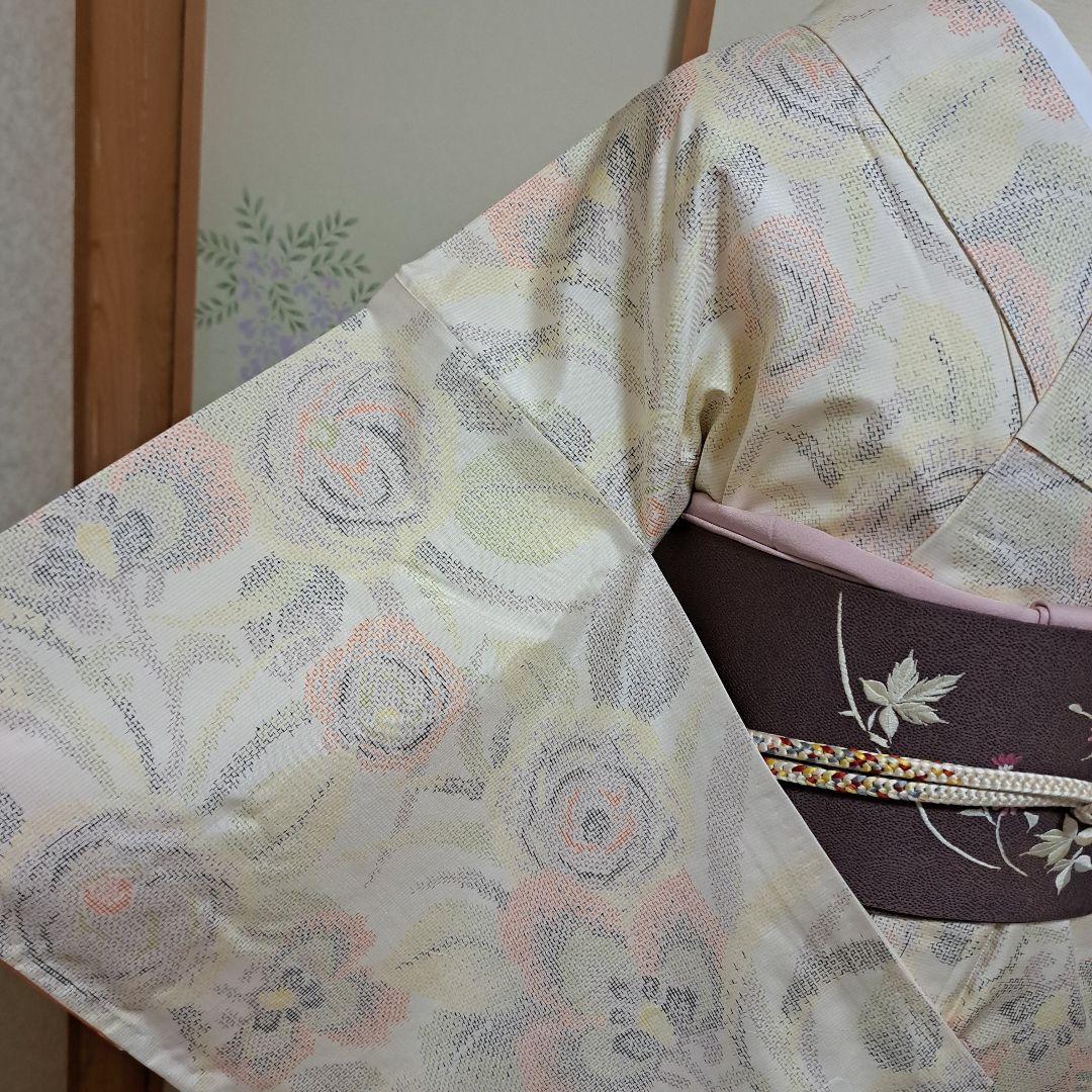 nao様専用 普段着物 紬 クリーム色 M 肩身丈159 +有松絞り浴衣 - メルカリ