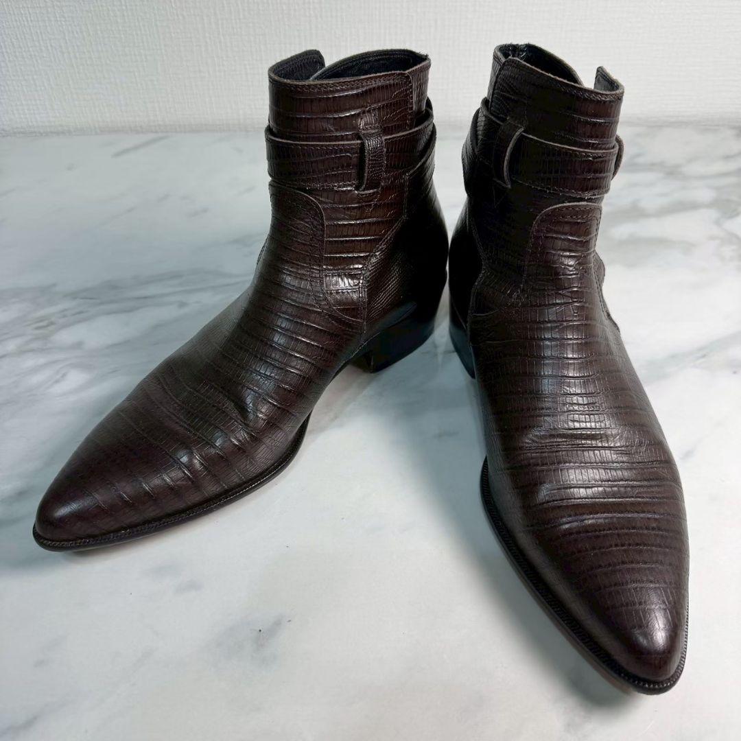 Paul Smith ジョッパーブーツ リザード ブラウン サイズ6 ☆クロケット&ジョーンズ 9E【☆ポールスミス別注/COTTESMORE