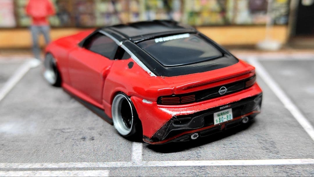 トミカ改造 日産 フェアレディZ 赤色 ニスモ メッキリム深リム ホット