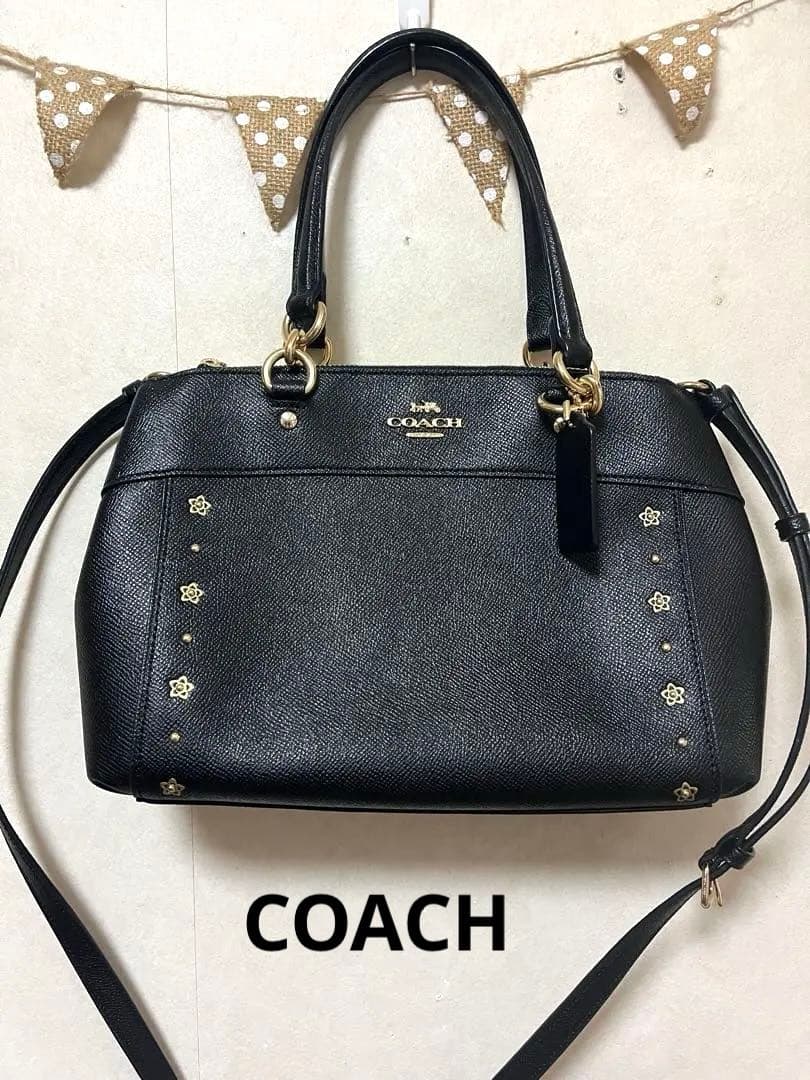 美品　COACH　ハンドバッグ　ショルダーバッグ　2way ブラック コーチ COACH（コーチ） ハンドバッグ ショルダー 2WAY レザー ロゴ 黒