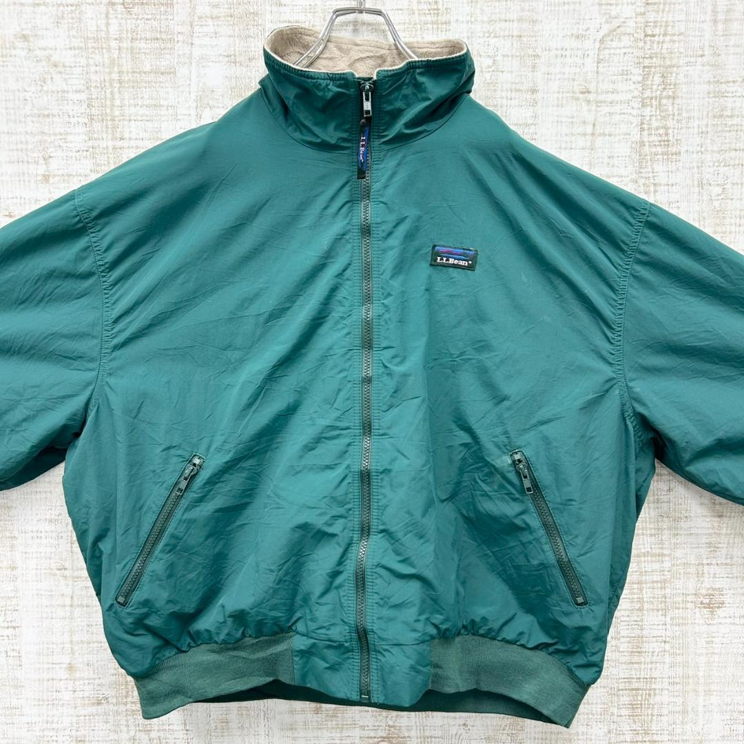 HS14《90s》エルエルビーン　ナイロンジャケット　内フリース　ワンポイント