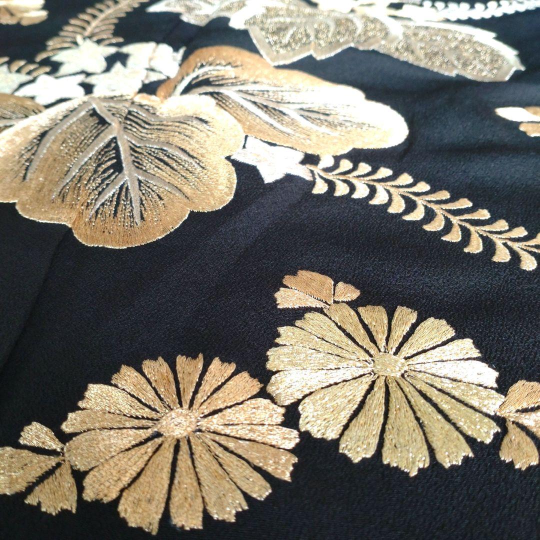 黒留袖 総刺繍 金糸 豪華 結婚式 正絹 菊 桐 - メルカリ