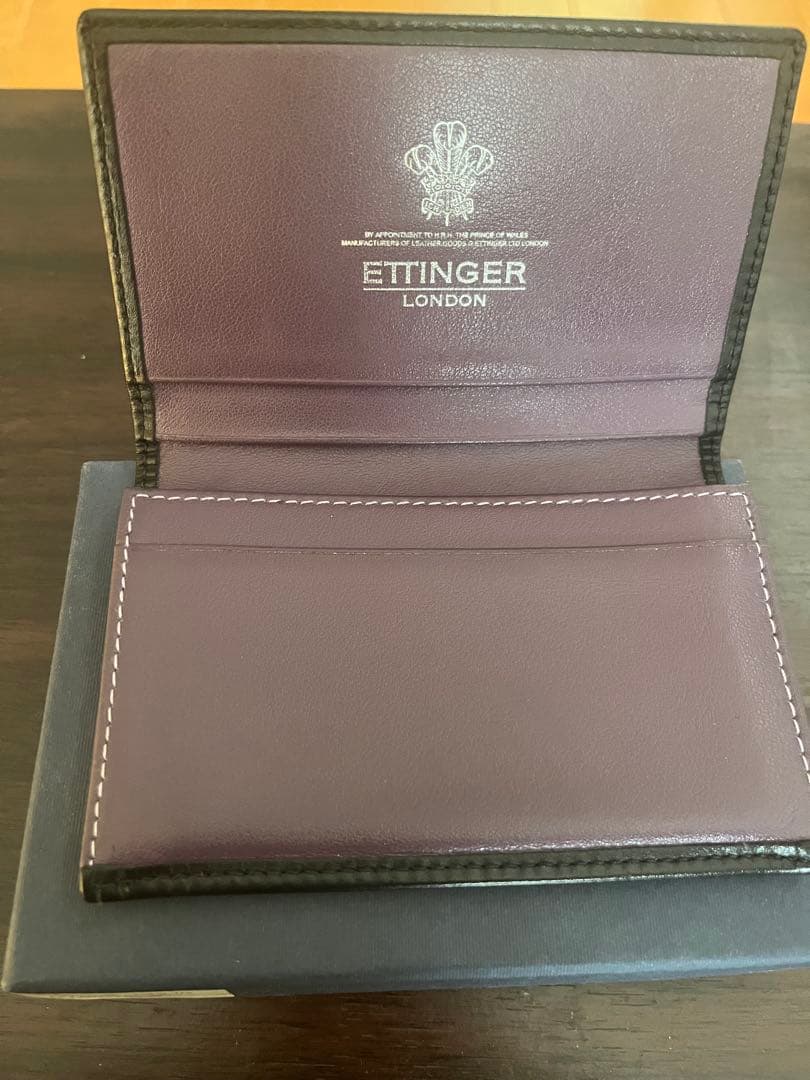ETTINGER 名刺入れ パープル ブラック - メルカリ