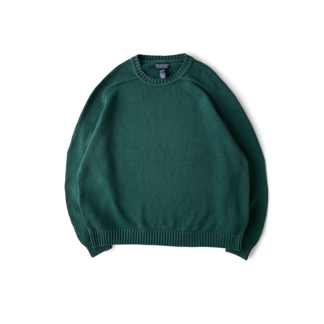 90s LANDS'END USA製 ドリフターセーター コットンニット 無地 - メルカリ