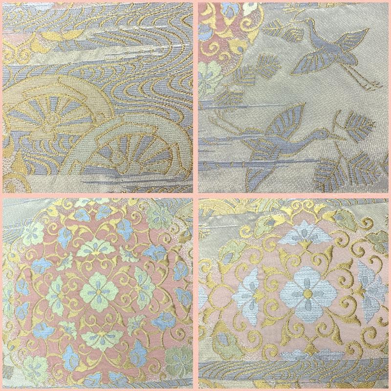 506my12◇川島織物 本金 唐草 松 鶴 源氏車 流水 金糸 六通 本袋帯