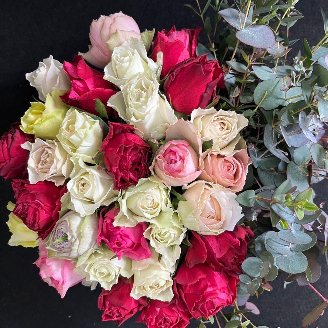 Pablok様専用 薔薇75本 ユーカリ追加10本 ラッピング＆メッセージ