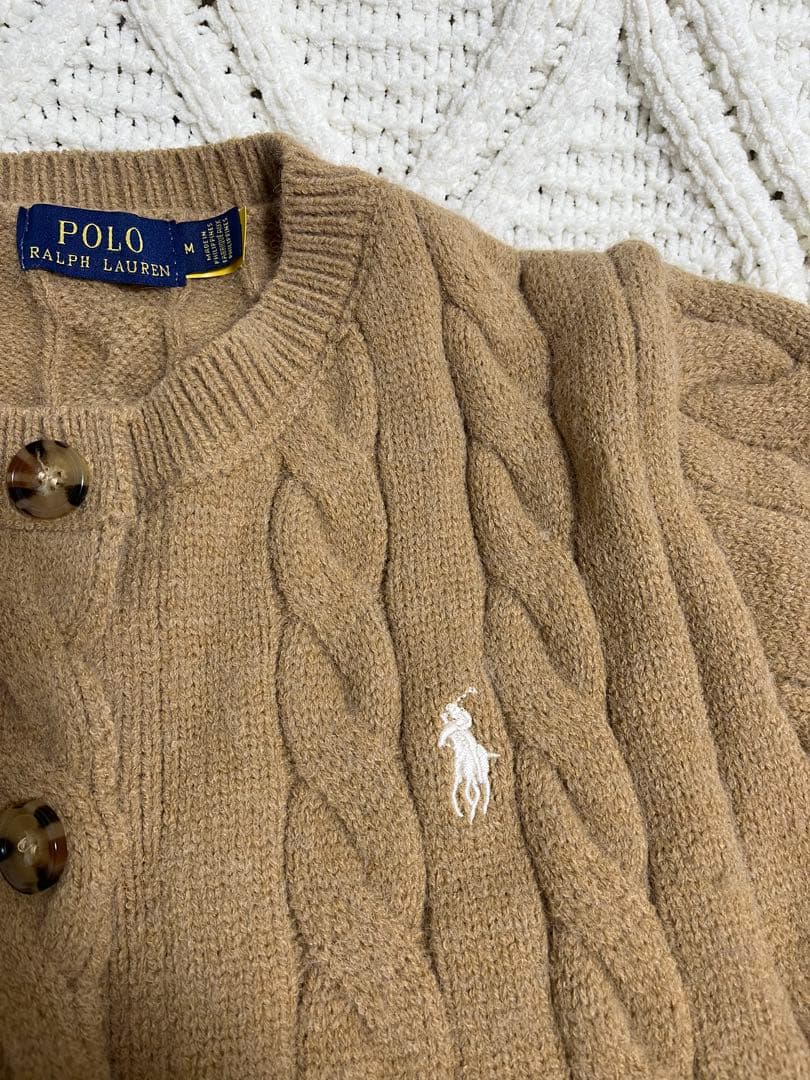Polo Ralph Lauren ベージュ ケーブルニット M - メルカリ