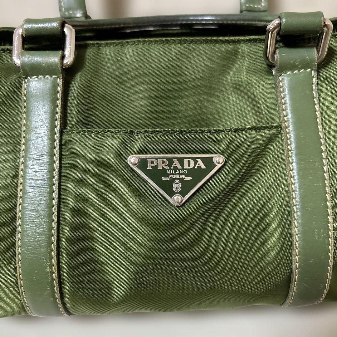 PRADA ナイロントートバッグ オリーブグリーン 2way - メルカリ