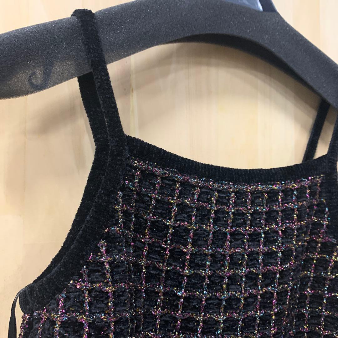 J2555グレースコンチネンタル ラメツイードニットキャミ - メルカリ