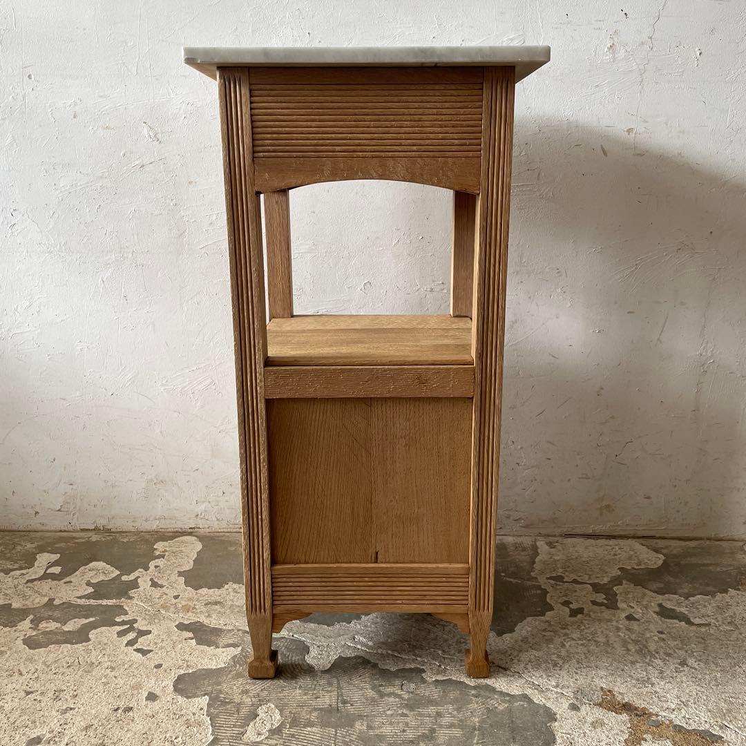 ビンテージ 大理石ドロワーサイドテーブル ベッドサイド 剥離