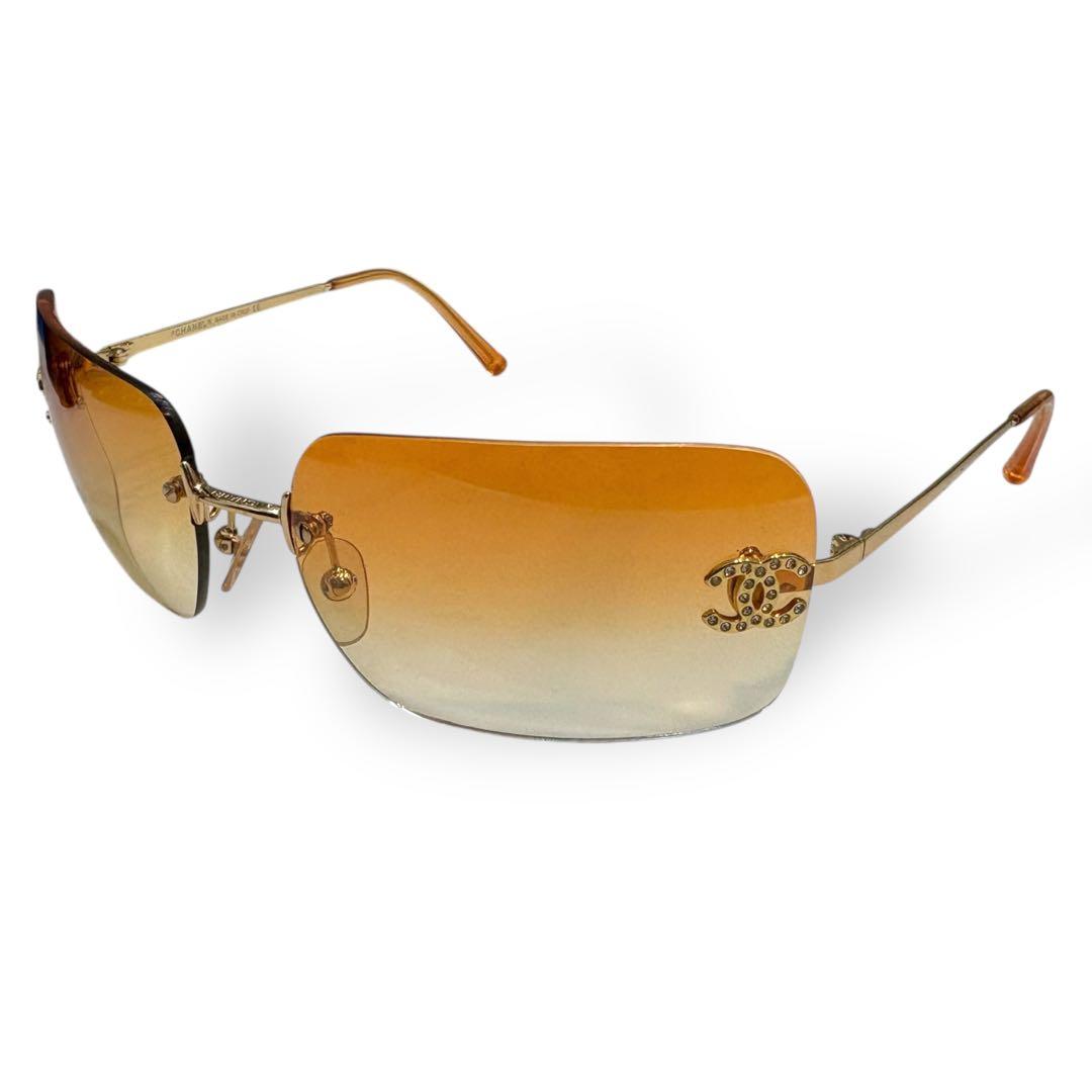 CHANEL シャネル ココマーク リムレス サングラス ラインストーン シャネル サングラス リムレス シルバー ココマーク ラインストーン