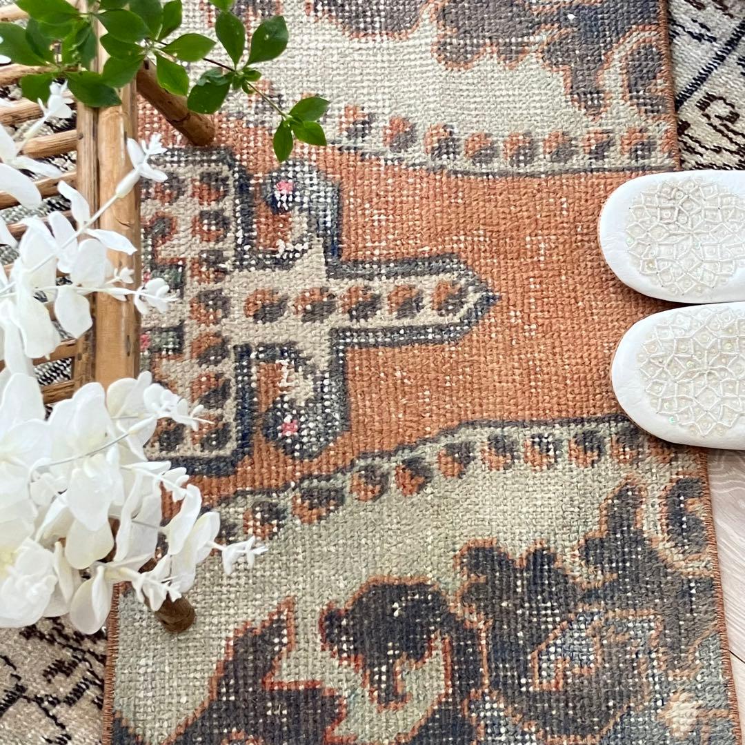 アヴァノス 42×82くすみオレンジ ブラウニーブラウン トルコ