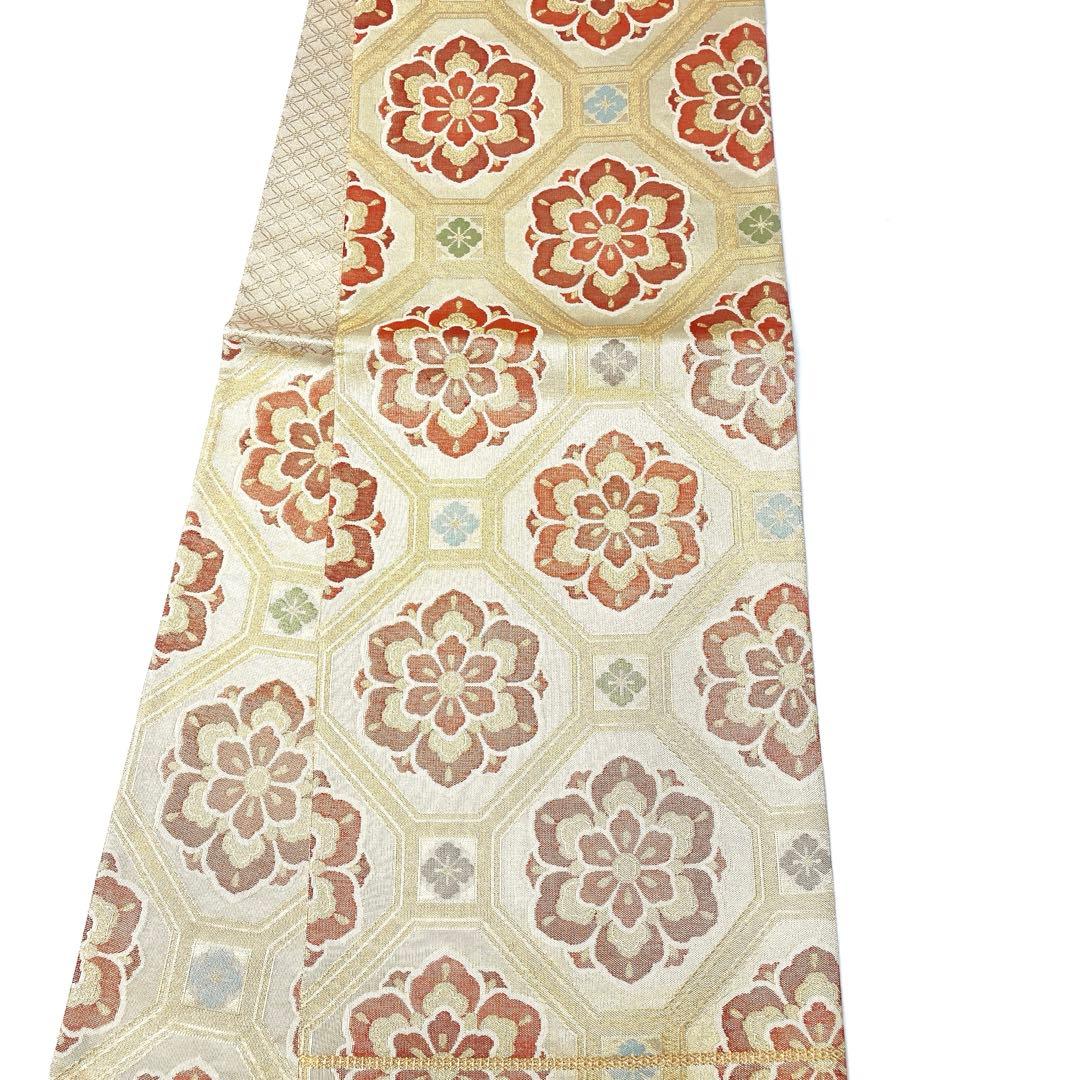 A1849 ○高級 正絹 六通 袋帯 華文 花文 - メルカリ