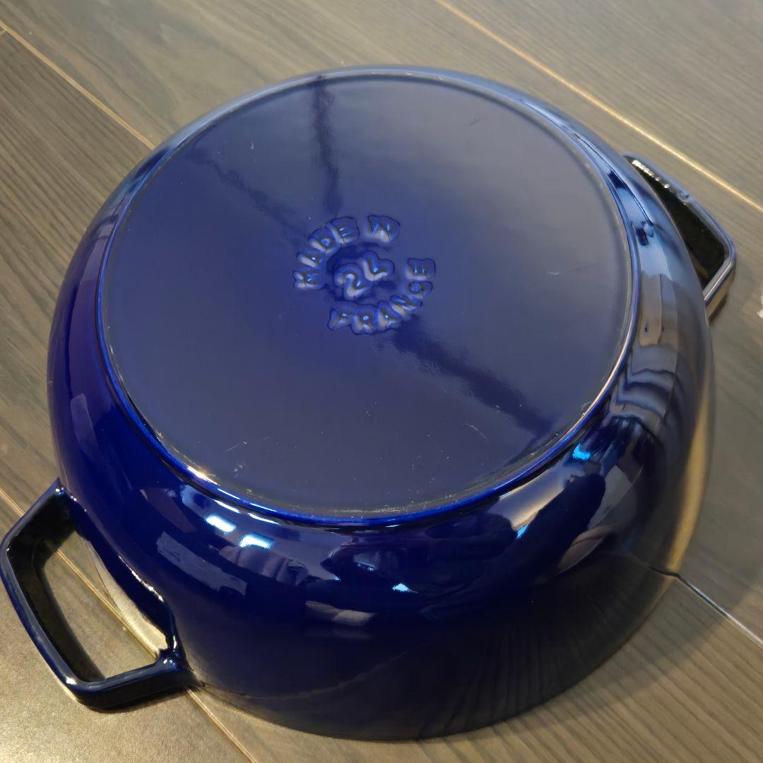 【中古】STAUB フレンチオーブン Lily グランブルー 24cm 3.6L