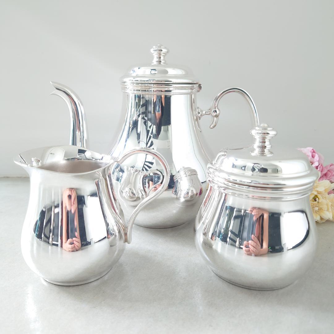 美品 クリストフル アルビ ティーポット シュガーポット ミルクポット