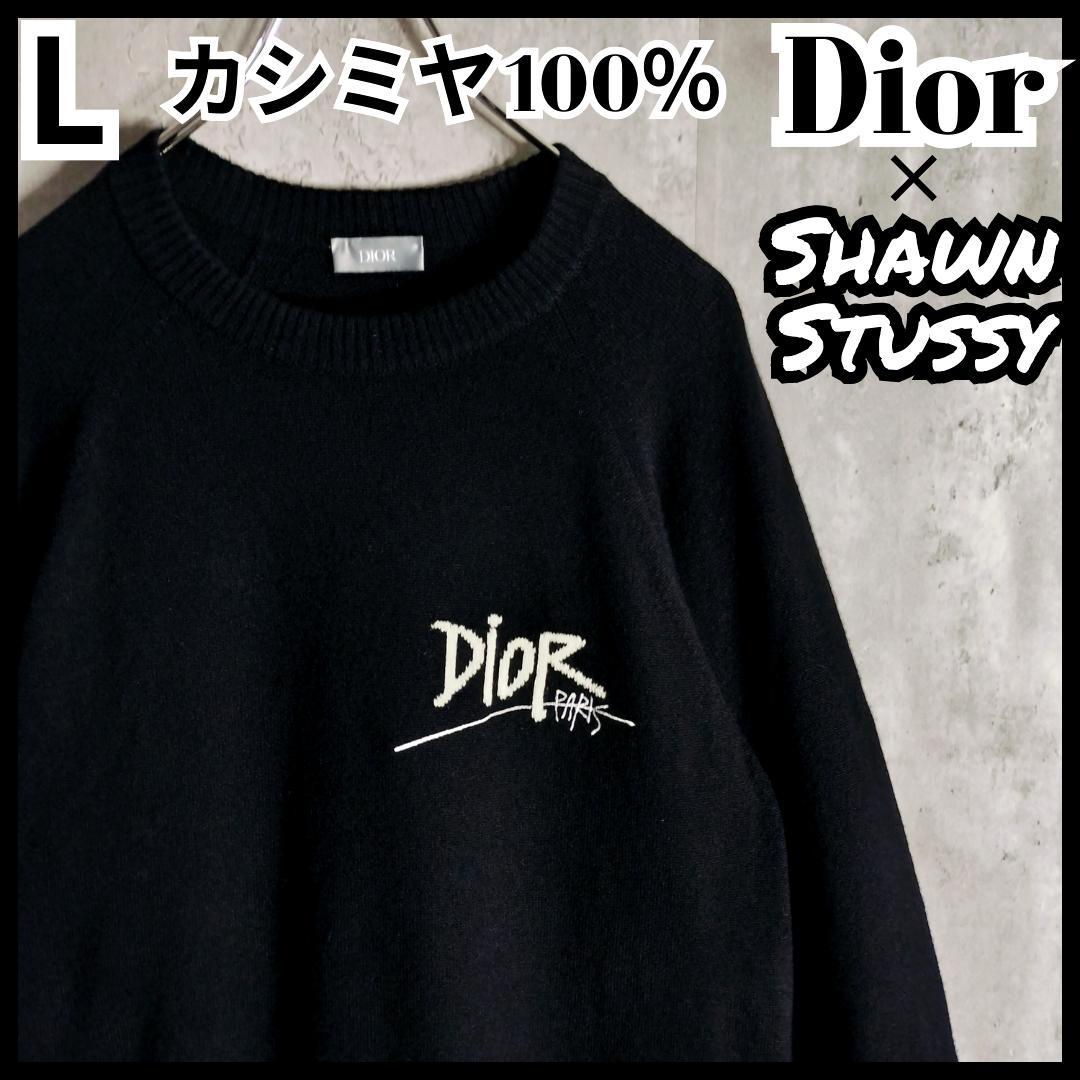 極美品★ディオール ショーン・ステューシー カシミヤ100％ ロゴ刺繍 ニット ディオール DIOR ショーン ステューシー SHAWN STUSSY 033M609AT070