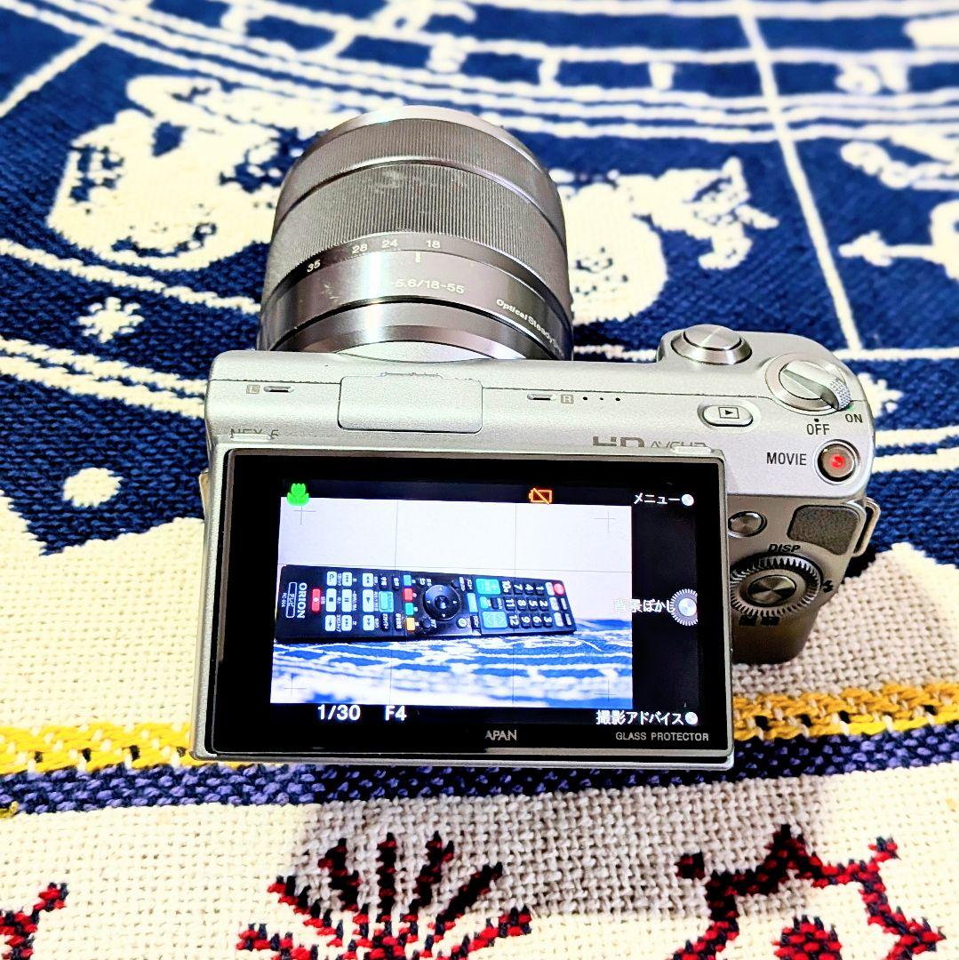 美品SONY NEX-5シルバー E18-55mm F3.5-5.6 レンズ付き