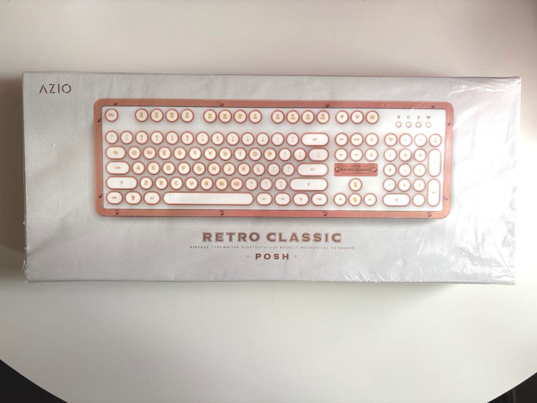 新品未開封　AZIO RETRO CLASSIC POSH キーボード本体 AZIO Retro Classic USB Backlit Mechanical MK-RETRO-L-02-US B&H