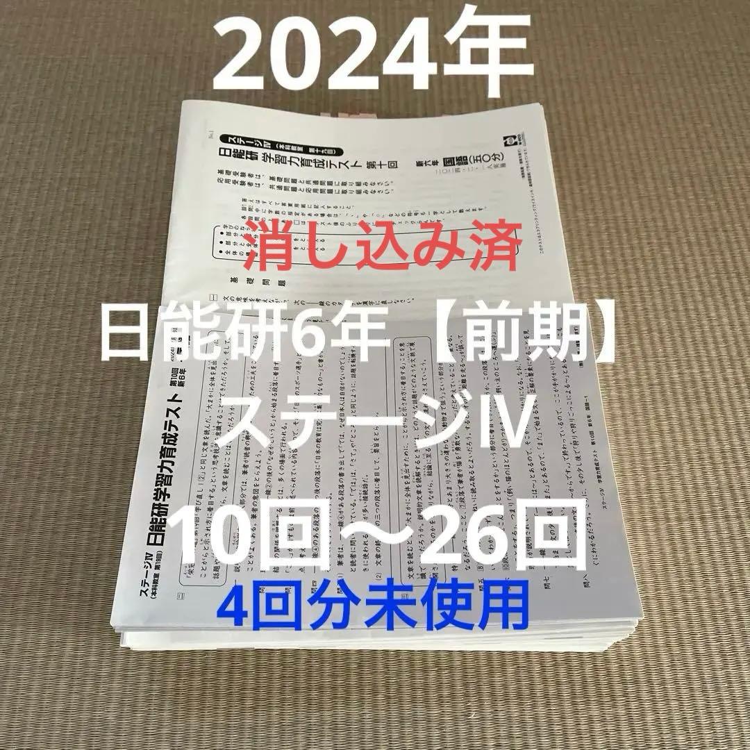 日能研 6年 2024 前期 育成テスト 全17回分