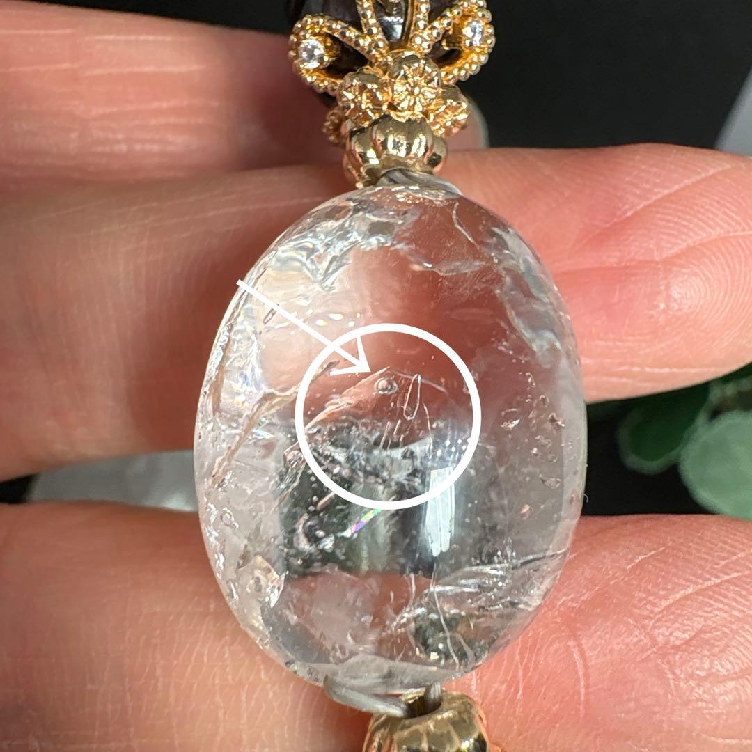 水入り水晶 ガーネット ブレスレット