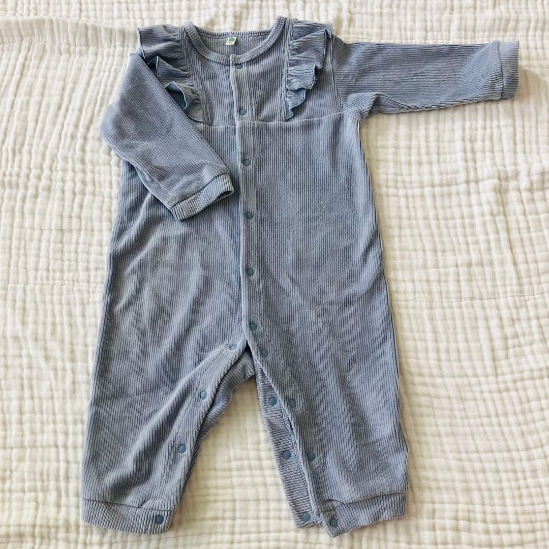 西松屋 あったか ロンパース 80 ブルー パジャマ - メルカリ