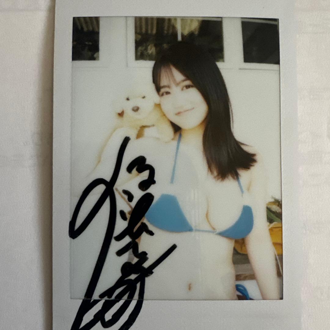 堺*町様 福井梨莉華 直筆サイン入りブルー水着チェキ写真 - メルカリ