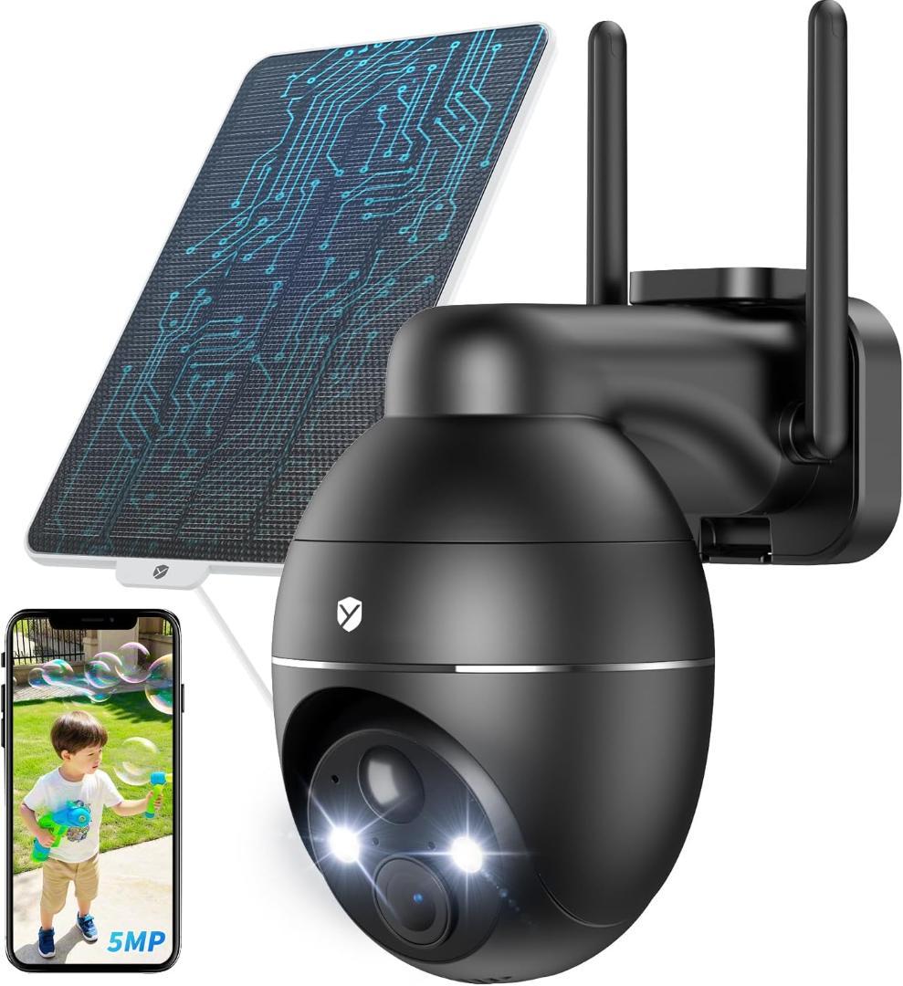 500万超高画素 防犯カメラ 屋外 ソーラー 360° PTZ超広角 防犯灯発光 Amazon.co.jp: 【2026強化版500万超高画素・コスパ最高】 防犯カメラ