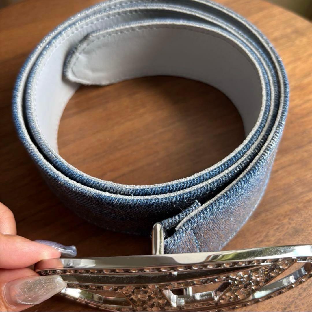 く*ん様 DIESEL ストーン装飾 ベルト 青色の通販はau PAY マーケット