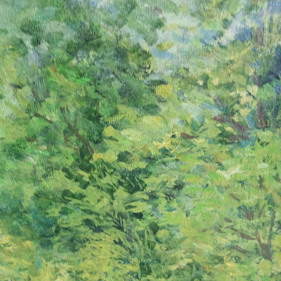 4262）松本竹敏 油絵F15号「馬牛のいる風景 1975年」独立美術