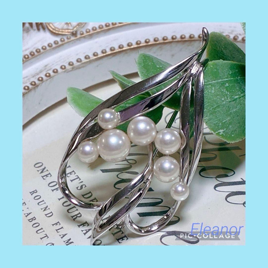 ミキモトブローチ✨エレガントなリーフモチーフ 楽天市場】ミキモト ブローチ レディース リーフモチーフ 11Pパール