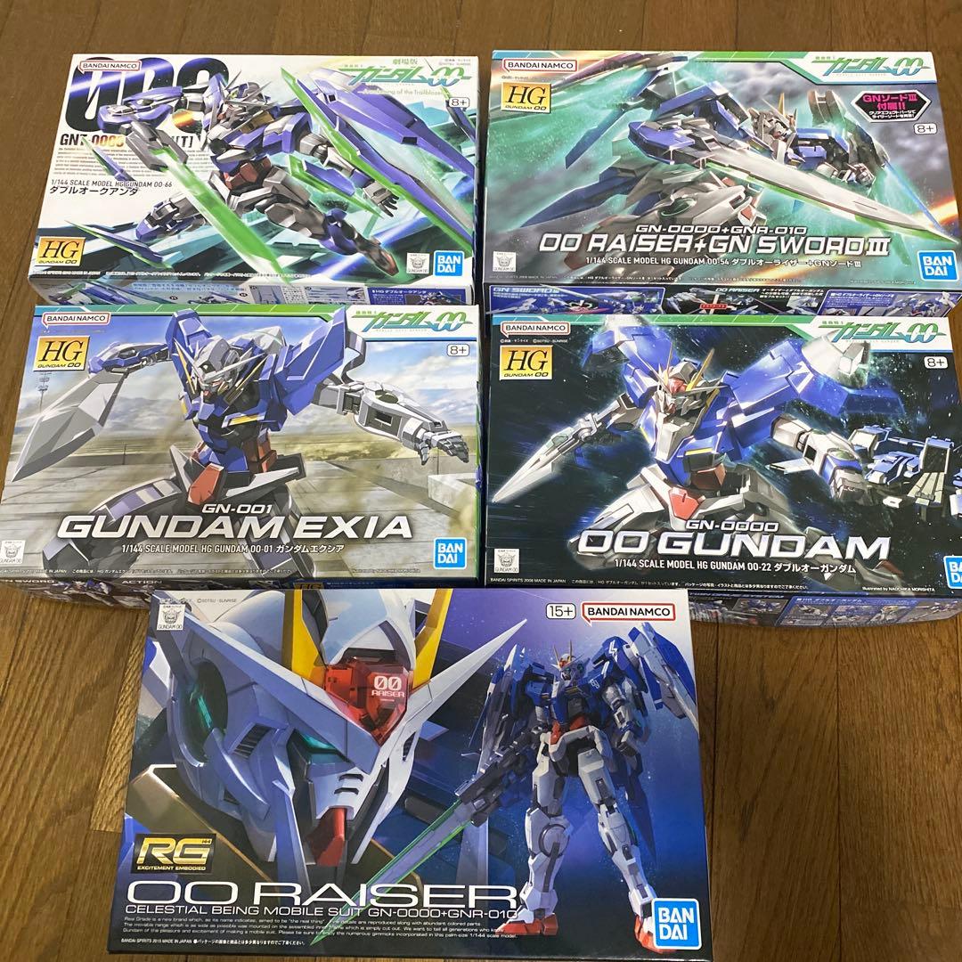 ガンプラ 5点まとめ売り ガンダムOO RG エクシア クアンタ オー